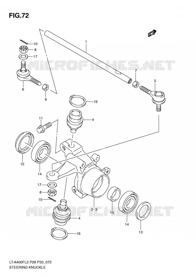 BIELLETTES DE DIRECTION - MOYEU Suzuki QUAD 400 KINGQUAD 2012  LT-A400FL2(P28)