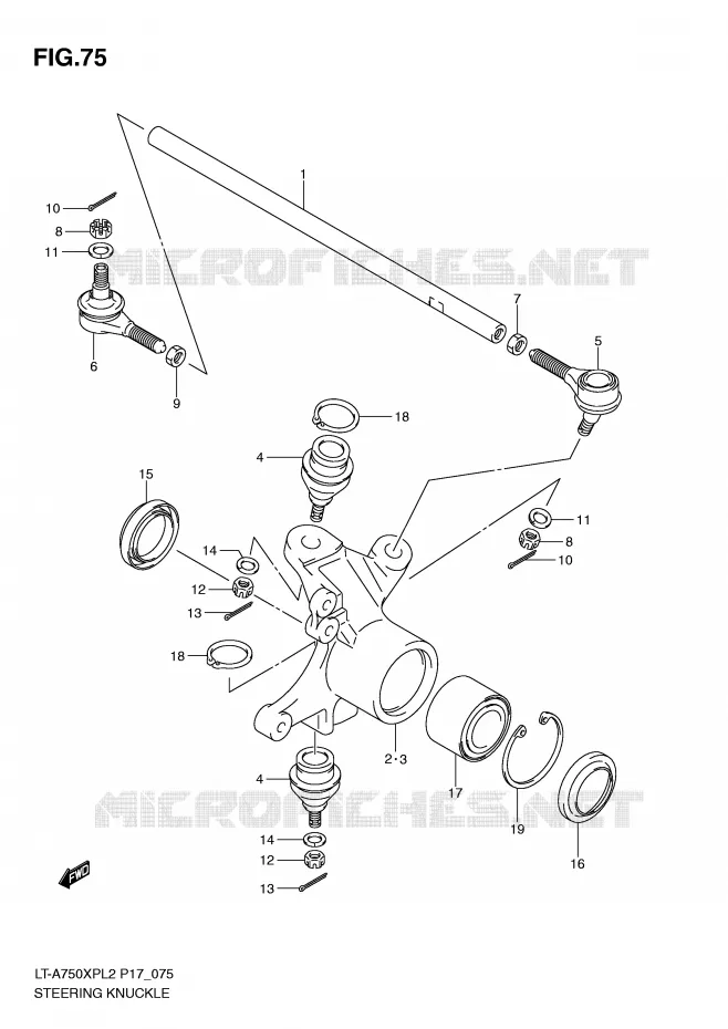 BIELLETTES DE DIRECTION - MOYEU Suzuki QUAD 750 KINGQUAD 2012  LT-A750XPZL2(P17)
