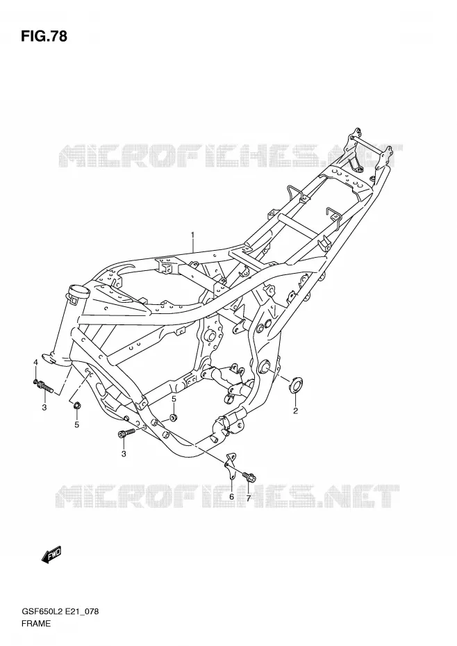 CADRE (GSF650AL2 E21) Suzuki MOTO 650 BANDIT 2016  GSF650SAL2(E21)