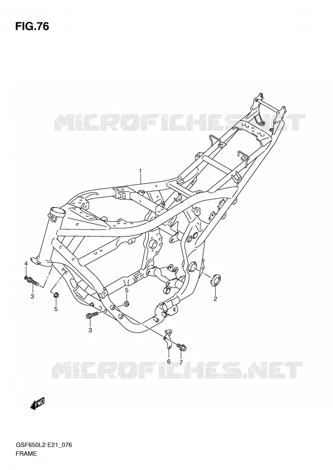 CADRE (GSF650L2 E21) Suzuki MOTO 650 BANDIT 2012  GSF650SAL2(E21)