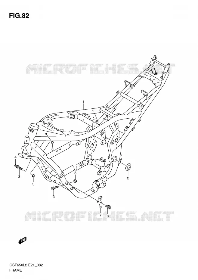 CADRE (GSF650SAL2 E21) Suzuki MOTO 650 BANDIT 2012  GSF650SL2(E21)