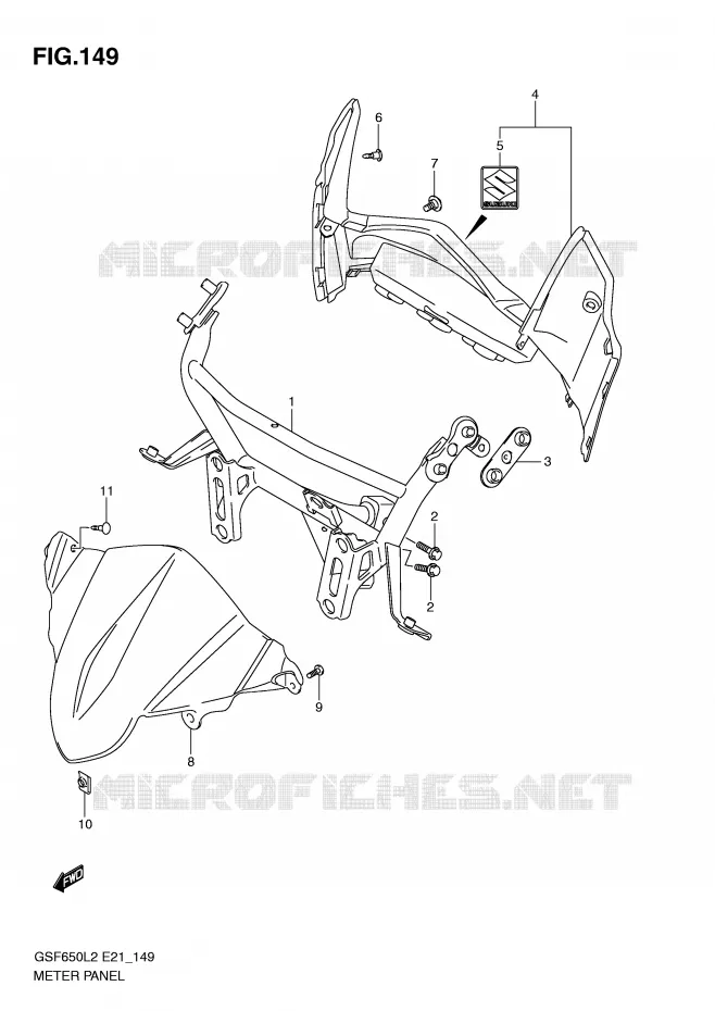 CARENAGE - SUPPORT DE COMPTEUR (GSF650SAL2 E21) Suzuki MOTO 650 BANDIT 2012  GSF650UL2(E21)