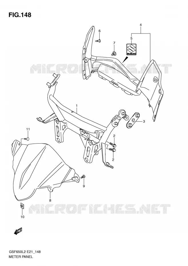CARENAGE - SUPPORT DE COMPTEUR (GSF650SUL2 E21) Suzuki MOTO 650 BANDIT 2012  GSF650UA L2