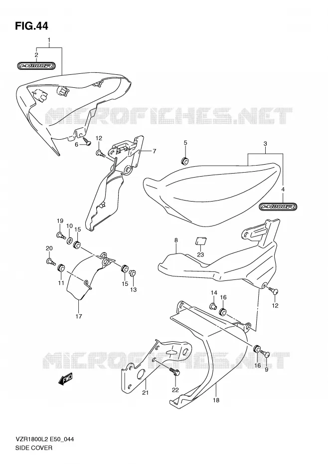 CARENAGES ARRIERE Suzuki MOTO 1800 INTRUDER 2012  VZR1800L2(E50)