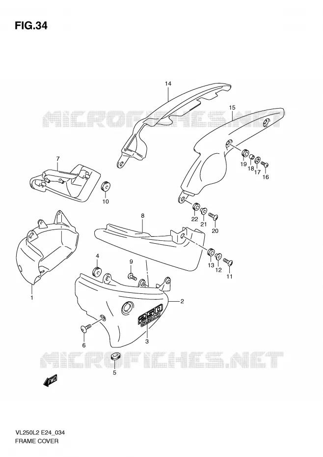 CARENAGES ARRIERE Suzuki MOTO 250 INTRUDER 2012  VL250L2(E24)