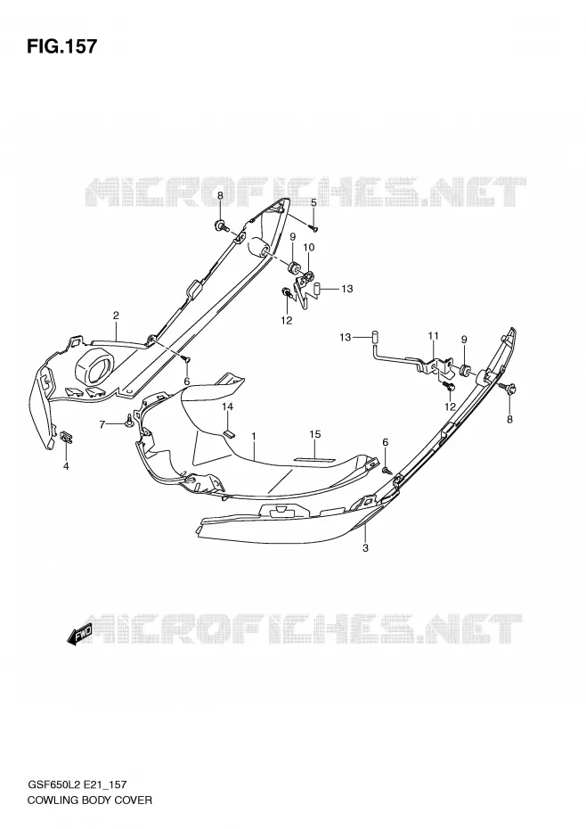 CARENAGES (GSF650SAL2 E21) Suzuki MOTO 650 BANDIT 2012  GSF650AL2(E21)