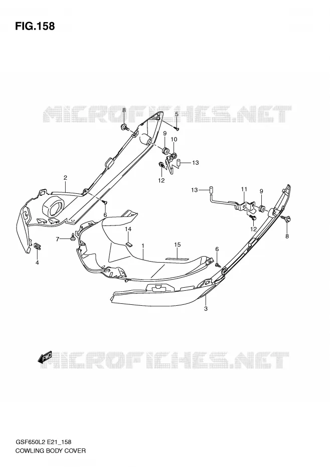 CARENAGES (GSF650SUAL2 E21) Suzuki MOTO 650 BANDIT 2012  GSF650SUL2(E21)