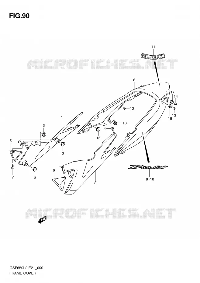 CARENAGES (GSF650UAL2 E21) Suzuki MOTO 650 BANDIT 2012  GSF650AL2(E21)