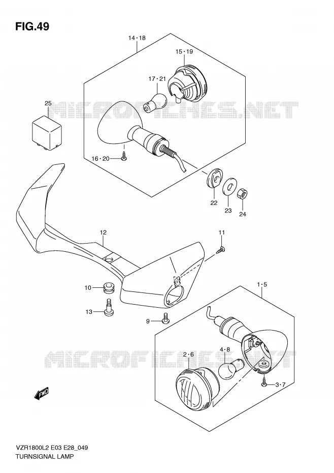 CLIGNOTANTS (VZR1800L2 E28) Suzuki MOTO 1800 INTRUDER 2012  VZR1800ZL2(E03)