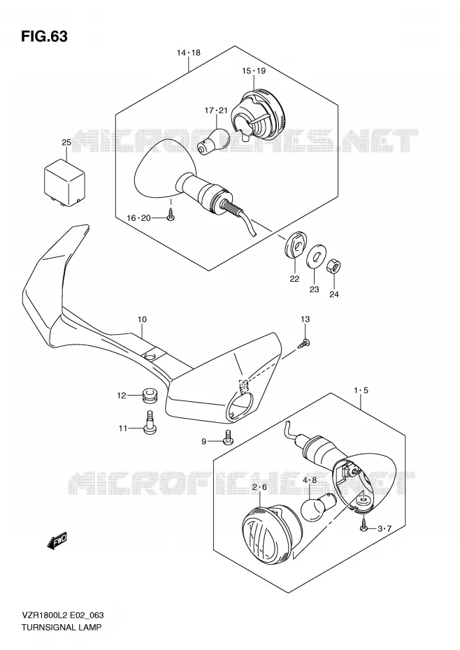 CLIGNOTANTS (VZR1800L2 E51) Suzuki MOTO 1800 INTRUDER 2012  VZR1800ZL2(E02)
