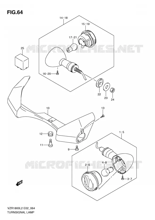 CLIGNOTANTS (VZR1800UFL2 E19) Suzuki MOTO 1800 INTRUDER 2012  VZR1800L2(E02)