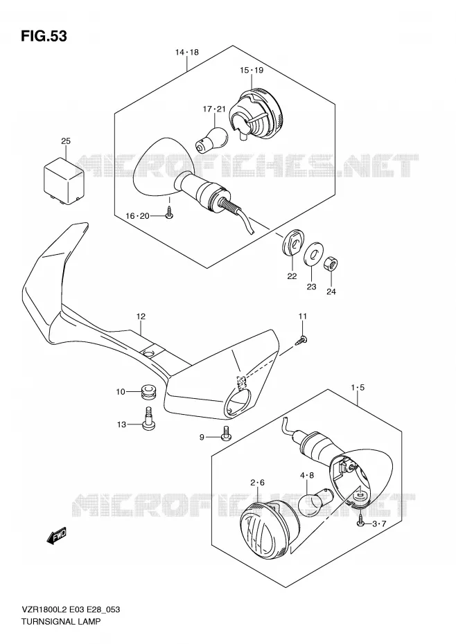 CLIGNOTANTS (VZR1800ZL2 E33) Suzuki MOTO 1800 INTRUDER 2012  VZR1800L2(E03)