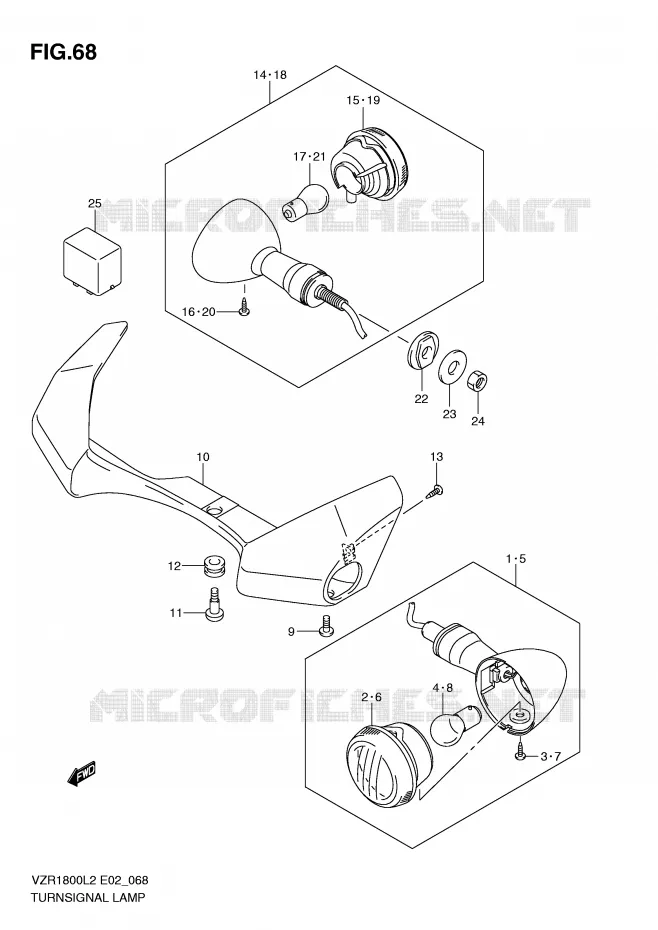 CLIGNOTANTS (VZR1800ZL2 E51) Suzuki MOTO 1800 INTRUDER 2012  VZR1800L2(E02)