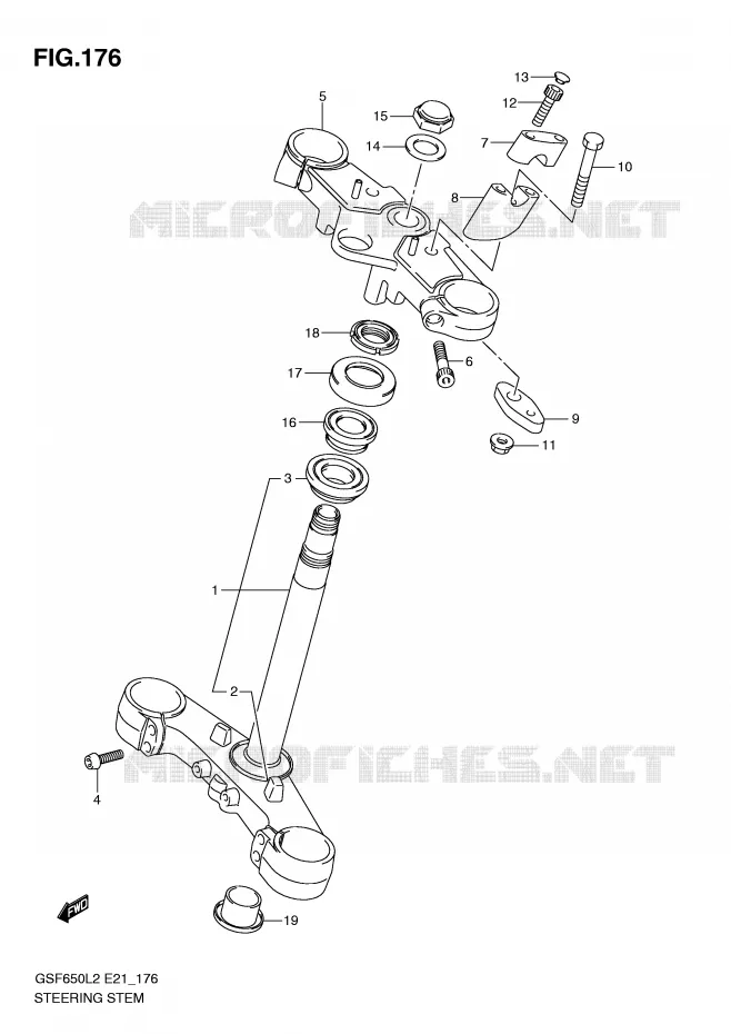 COLONNE DE DIRECTION Suzuki MOTO 650 BANDIT 2015  GSF650SAL2(E21)