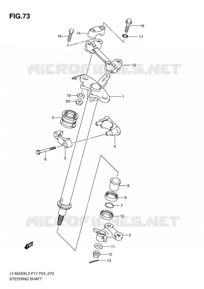 COLONNE DE DIRECTION Suzuki QUAD 500 VINSON 2012  LT-A500XZL2(P17)