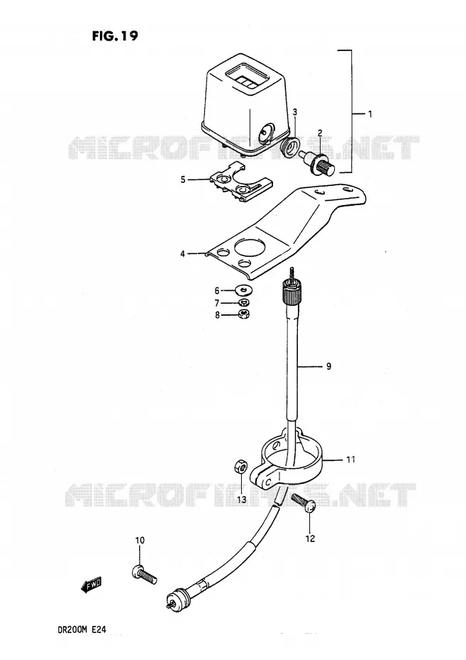 COMPTEUR (E1,E2) Suzuki MOTO 200 DR 1991  DR200M(E24)