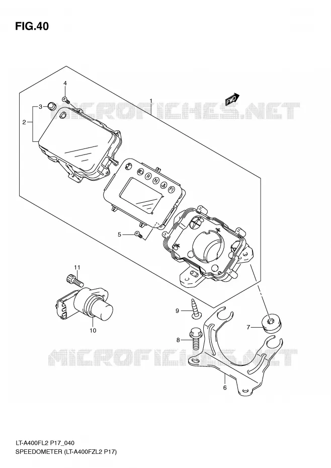 COMPTEUR (LT-A400FZL2 P17) Suzuki QUAD 400 KINGQUAD 2012  LT-F400FZL2(P17)
