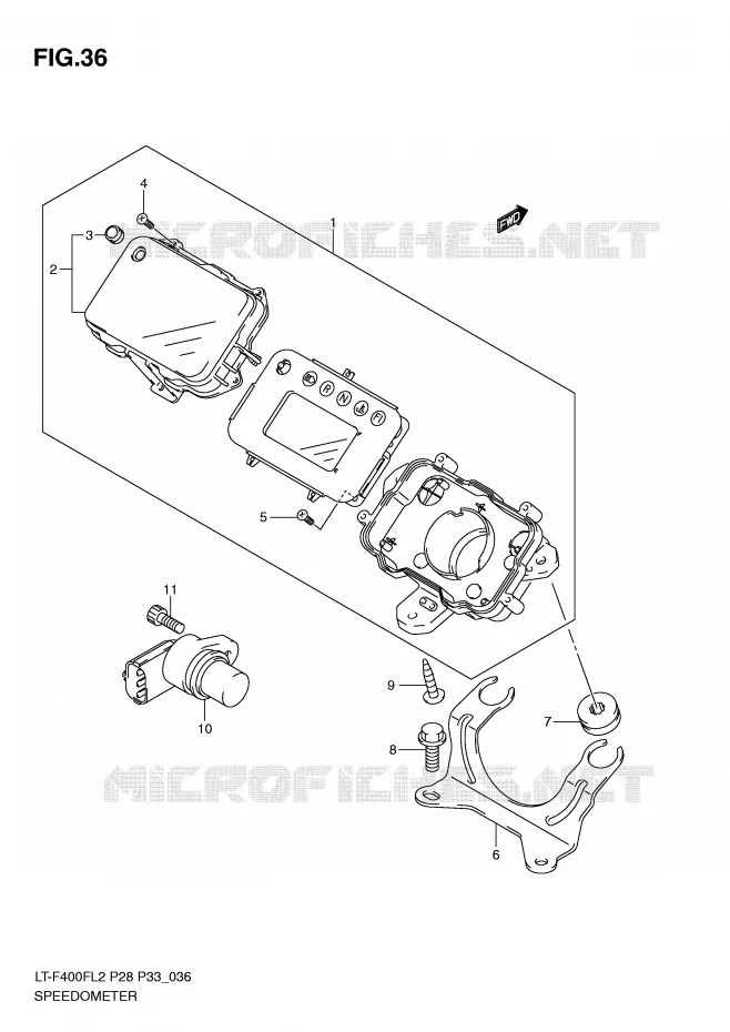 COMPTEUR (LT-F400FZL2 P28) Suzuki QUAD 400 KINGQUAD 2012  LT-F400FZL2(P28)