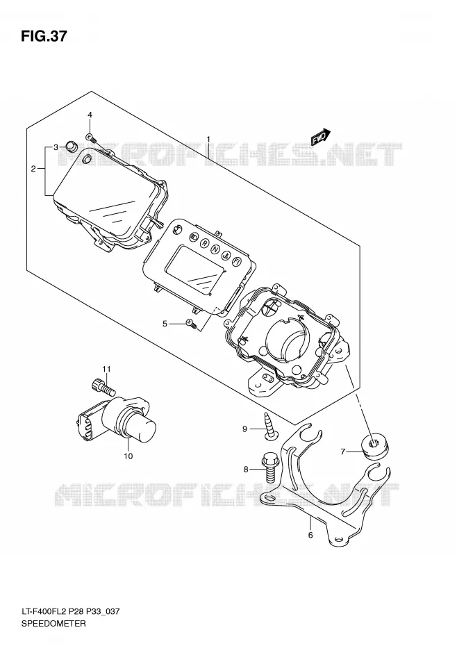 COMPTEUR (LT-F400FZL2 P33) Suzuki QUAD 400 KINGQUAD 2012  LT-F400FZL2(P28)