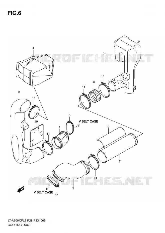 CONDUIT D'ADMISSION CARTER COURROIE Suzuki QUAD 500 KINGQUAD 2012  LT-A500XPL2(P28)