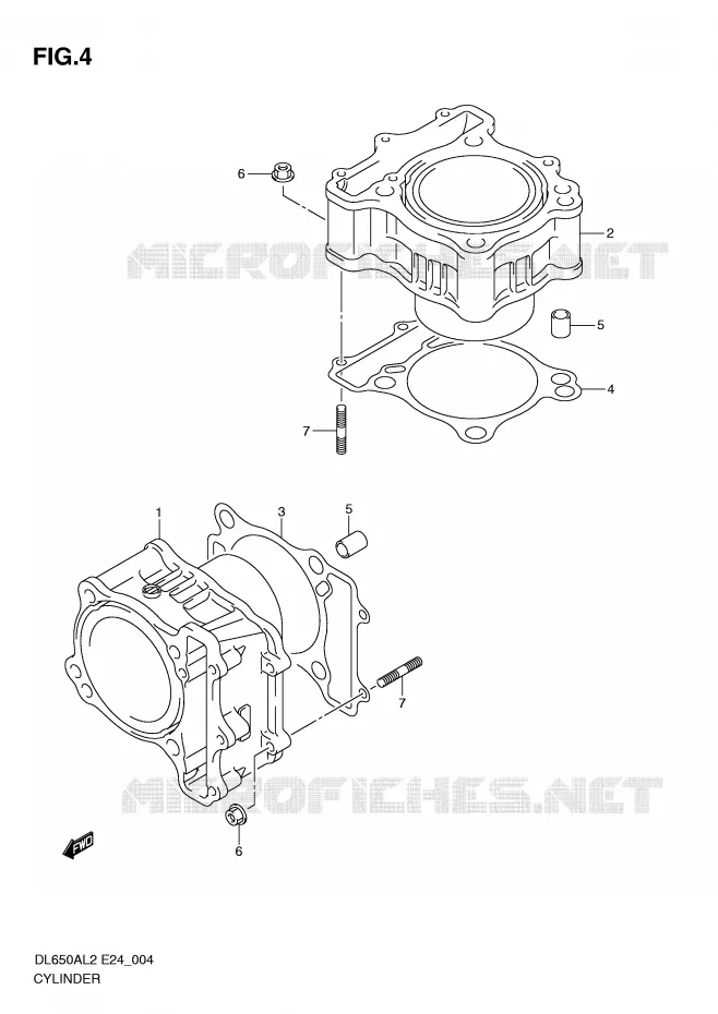 CYLINDRE Suzuki MOTO 650 V-STROM 2012  DL650AL2(E24)