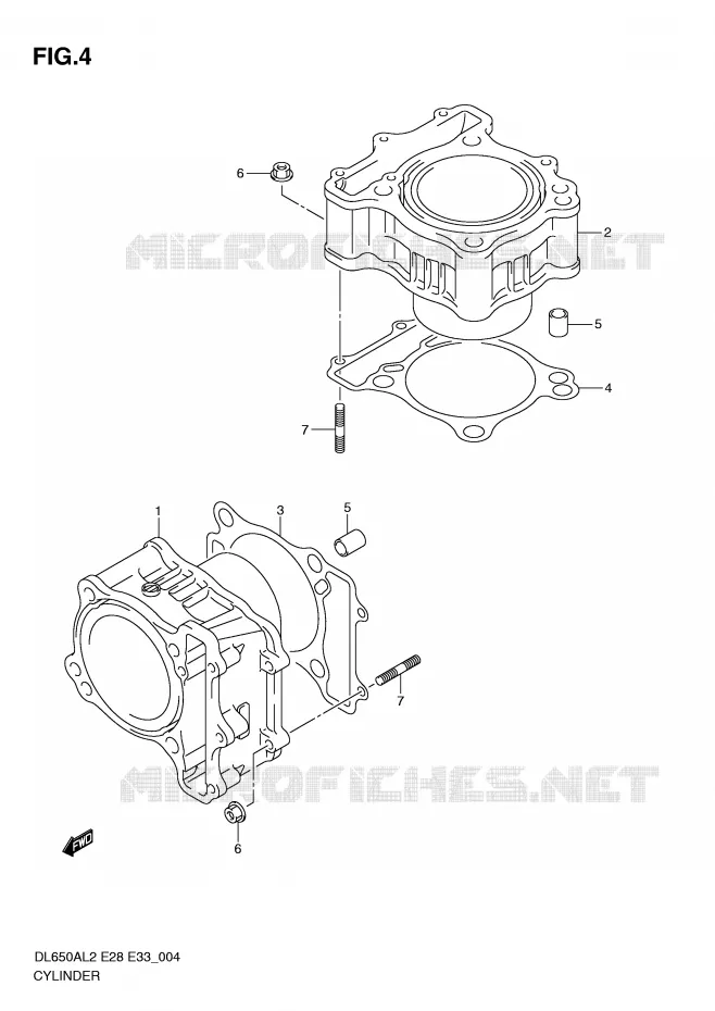CYLINDRE Suzuki MOTO 650 V-STROM 2012  DL650AL2(E28)