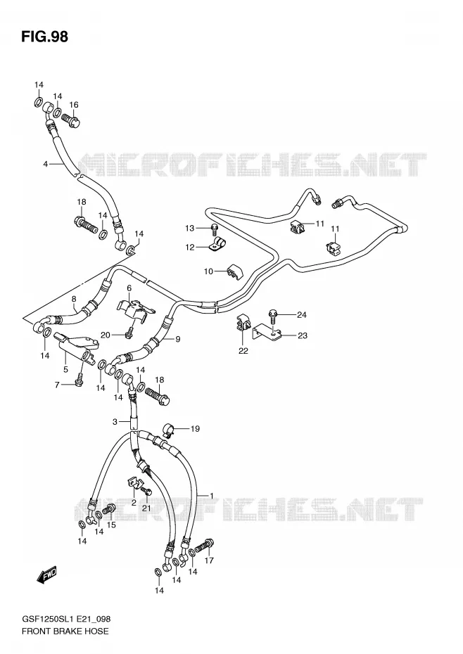 DURITE DE FREIN AVANT (GSF1250SL1 E21) Suzuki MOTO 1250 BANDIT 2011  GSF1250SL1(E21)
