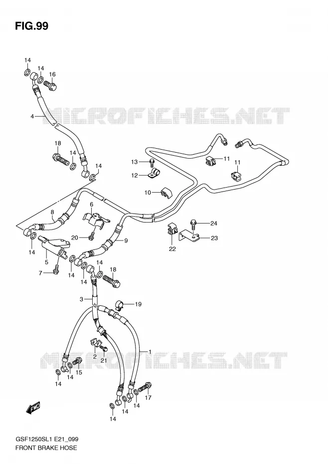DURITE DE FREIN AVANT (GSF1250SL1 E24) Suzuki MOTO 1250 BANDIT 2012  GSF1250SAL1(E21)