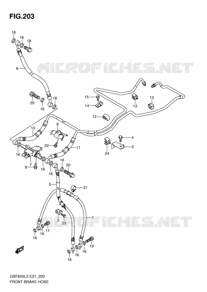 DURITE DE FREIN AVANT (GSF650SAL2 E21) Suzuki MOTO 650 BANDIT 2013  GSF650SAL2(E21)
