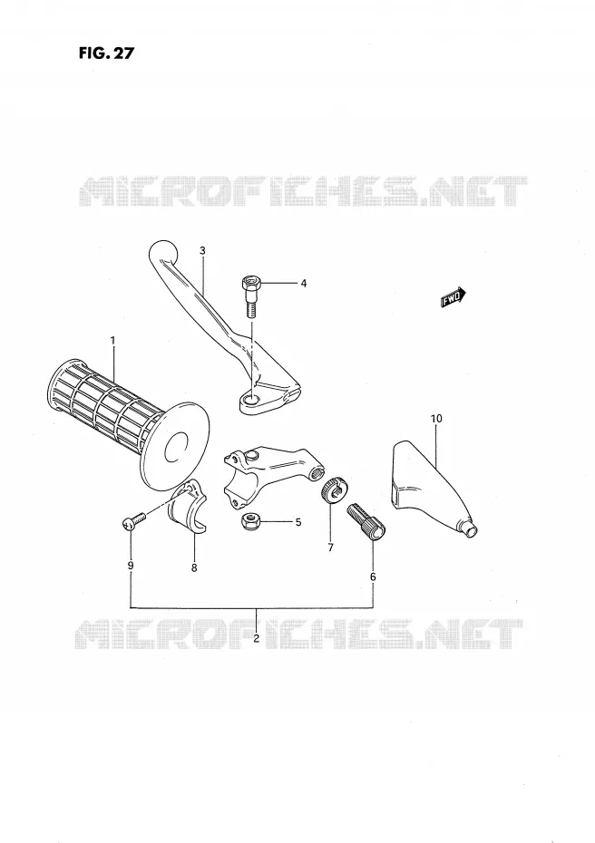 ENSEMBLE LEVIER - POIGNEE GAUCHE (MODELE G/H) Suzuki MOTO 80 RM 1991  RM80M(E24)