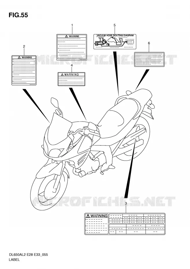 ETIQUETTE (DL650AL2 E33) Suzuki MOTO 650 V-STROM 2012  DL650AL2(E28)