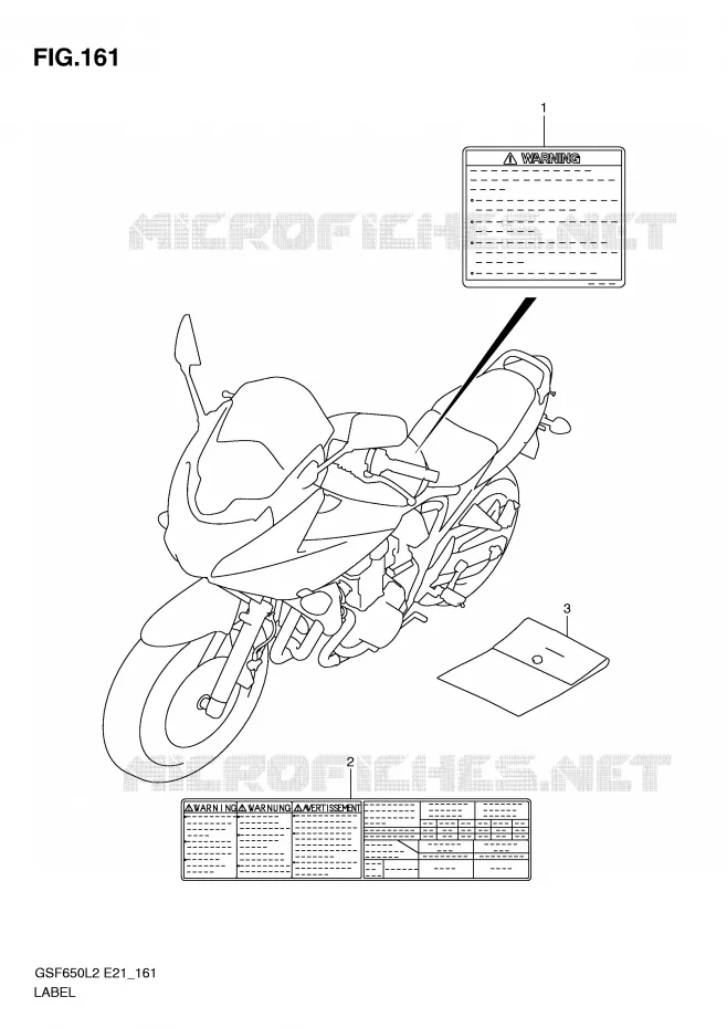 ETIQUETTE (GSF650AL2 E21) Suzuki MOTO 650 BANDIT 2012  GSF650SL2(E21)