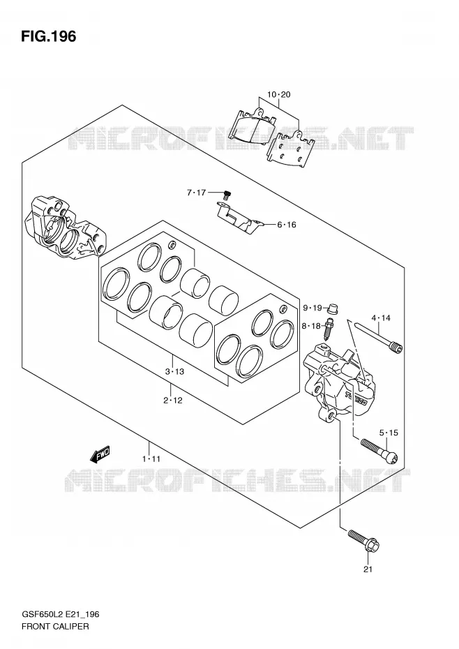 ETRIER DE FREIN AVANT (GSF650SUAL2 E21) Suzuki MOTO 650 BANDIT 2016  GSF650SAL2(E21)