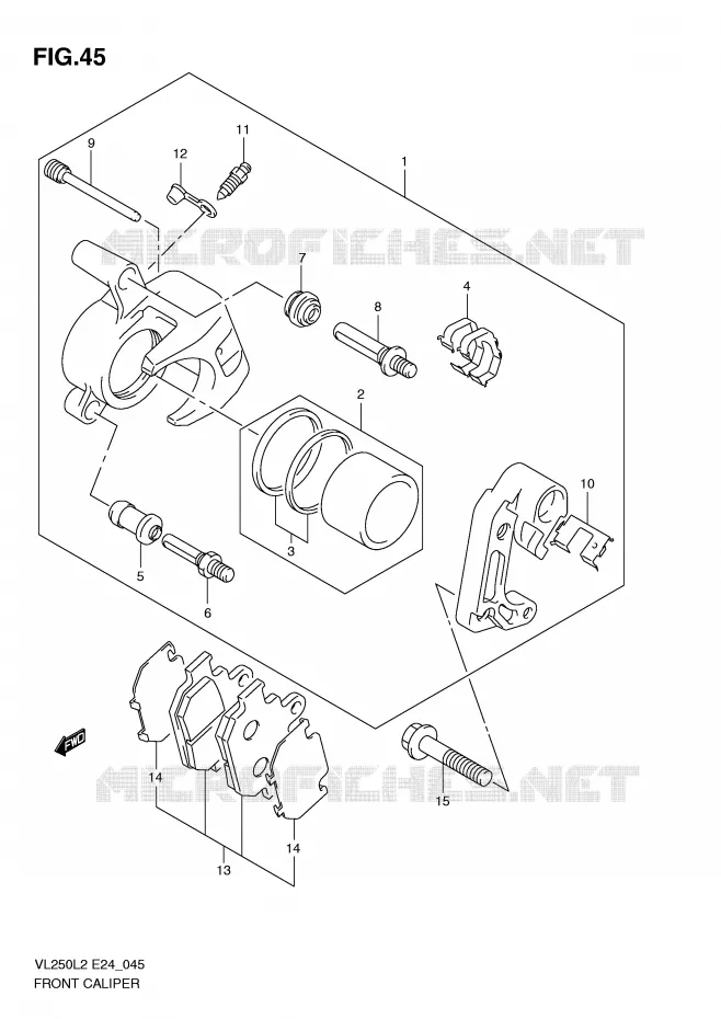 ETRIER DE FREIN AVANT Suzuki MOTO 250 INTRUDER 2012  VL250L2(E24)