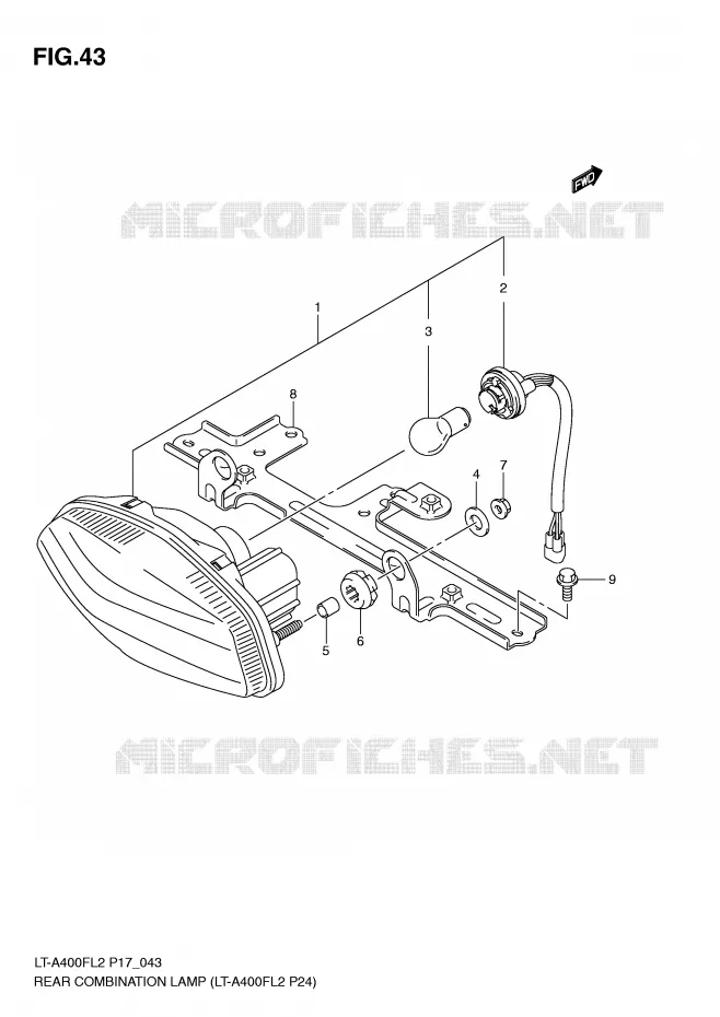 FEU ARRIERE (LT-A400FL2 P24) Suzuki QUAD 400 KINGQUAD 2012  LT-F400FZL2(P17)