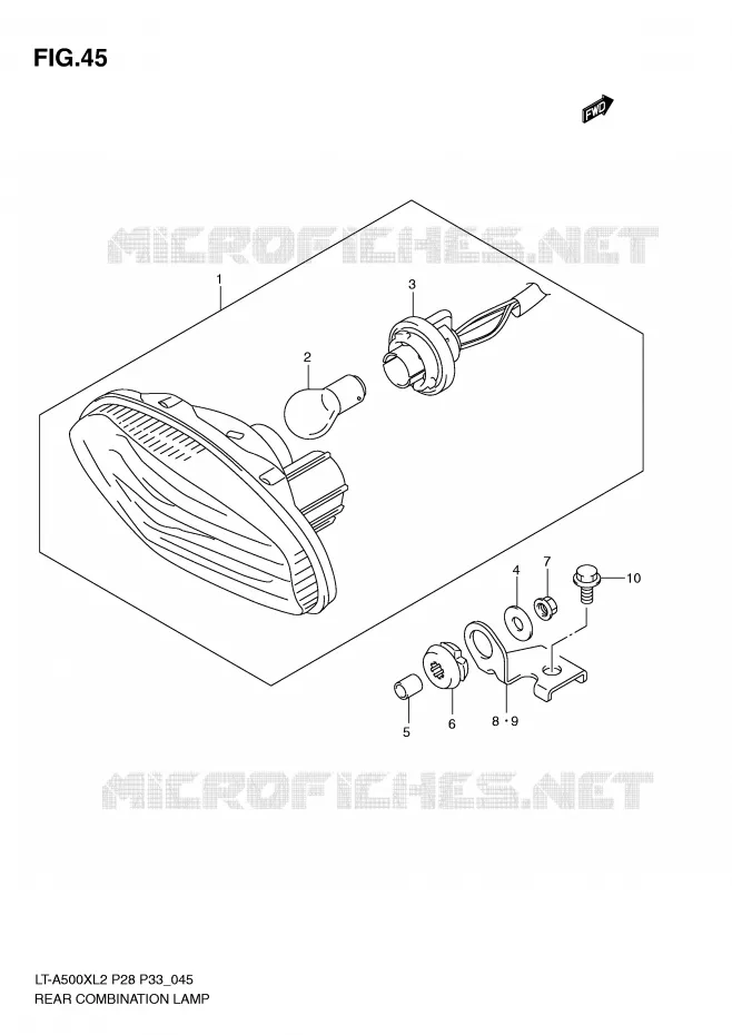 FEU ARRIERE (LT-A500XZL2 P33) Suzuki QUAD 500 VINSON 2012  LT-A500XZL2(P28)
