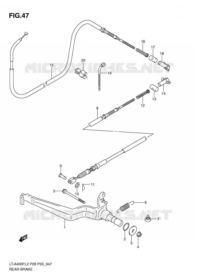 FREIN ARRIERE Suzuki QUAD 400 KINGQUAD 2012  LT-A400FL2(P28)