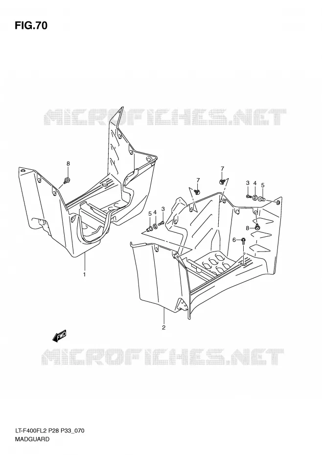 GARDE BOUE Suzuki QUAD 400 KINGQUAD 2012  LT-F400FZL2(P28)