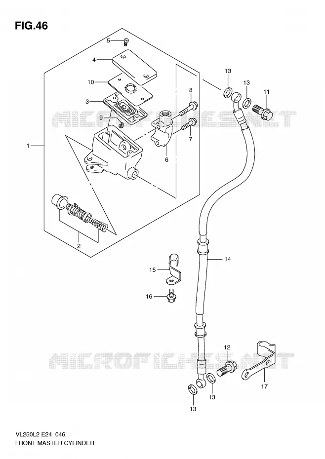 MAITRE CYLINDRE AVANT Suzuki MOTO 250 INTRUDER 2012  VL250L2(E24)