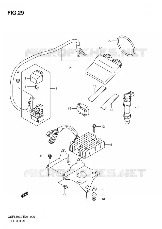 PARTIE ELECTRIQUE (GSF650UAL2 E21) Suzuki MOTO 650 BANDIT 2016  GSF650SAL2(E21)