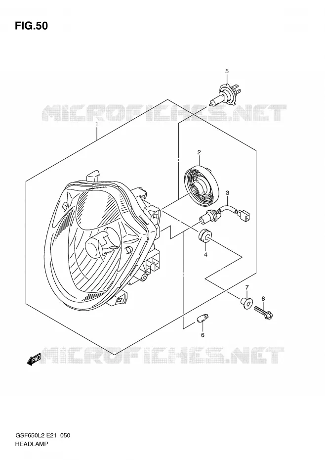 PHARE (GSF650L2 E21) Suzuki MOTO 650 BANDIT 2012  GSF650L2(E21)