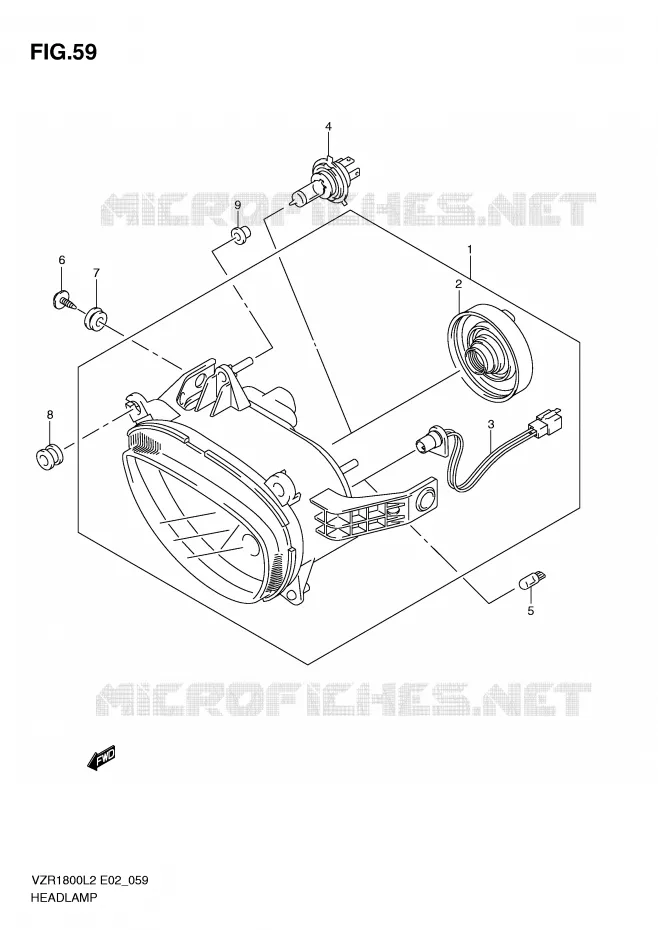 PHARE Suzuki MOTO 1800 INTRUDER 2012  VZR1800L2(E02)
