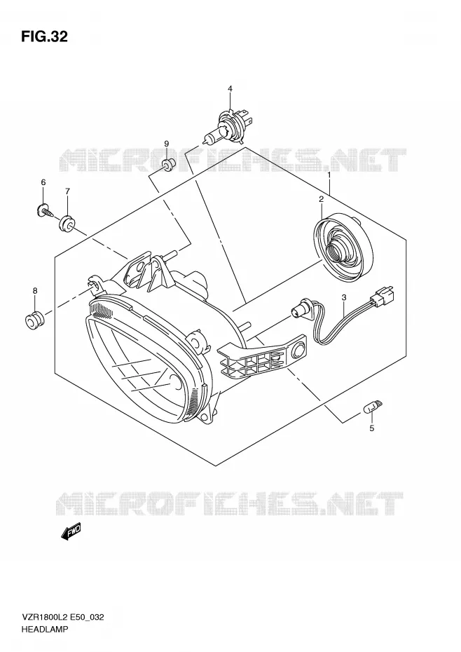 PHARE Suzuki MOTO 1800 INTRUDER 2012  VZR1800L2(E50)