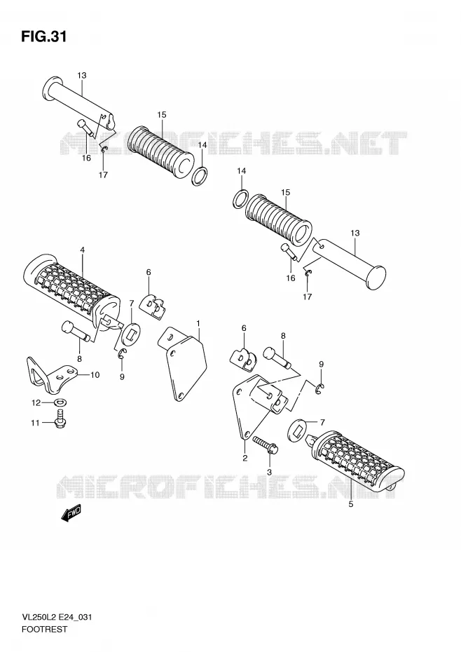 REPOSE PIED Suzuki MOTO 250 INTRUDER 2012  VL250L2(E24)