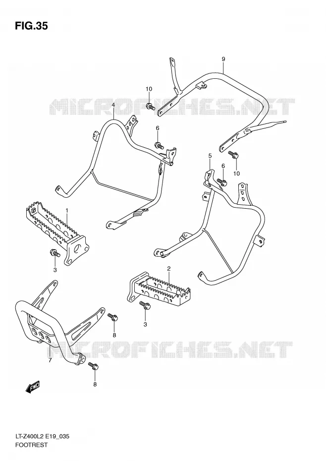 REPOSE PIED Suzuki QUAD 400 QUADSPORT 2012  LT-Z400L2(E19)