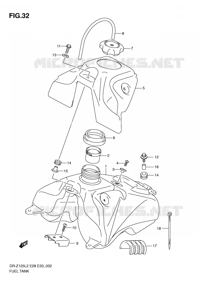 RESERVOIR D'ESSENCE Suzuki MOTO 125 DR-Z 2012  DR-Z125L2(E28)