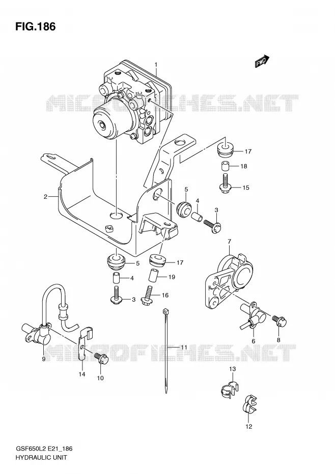 SYSTÈME ABS (GSF650UAL2 E21) Suzuki MOTO 650 BANDIT 2012  GSF650L2(E21)