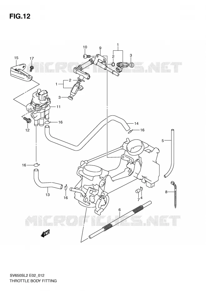 SYSTÈME D'INJECTION Suzuki MOTO 650 SV 2012  SV650SAL2(E02)