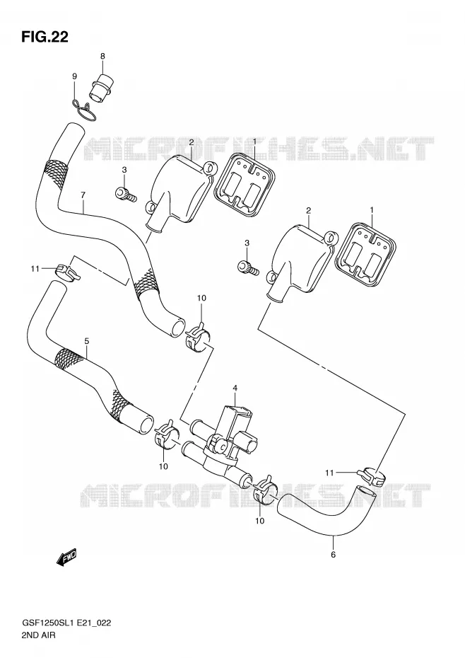 SYSTEME RECYCLAGE GAZ ECHAPPEMENT Suzuki MOTO 1250 BANDIT 2011  GSF1250SL1(E21)