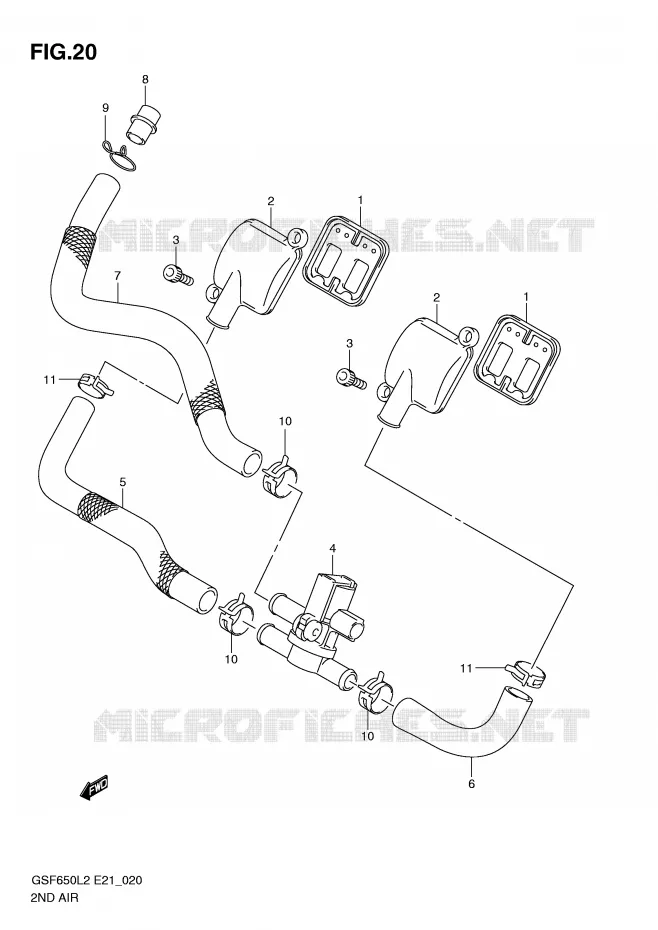SYSTEME RECYCLAGE GAZ ECHAPPEMENT Suzuki MOTO 650 BANDIT 2012  GSF650SUAL2(E21)